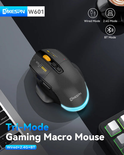 Langaton Bluetooth-pelihiiri, 12800 DPI:n langallinen/langaton RGB-hiiri 7 ohjelmoitavalla painikkeella, PC:lle, kannettavalle tietokoneelle ja pelaamiseen