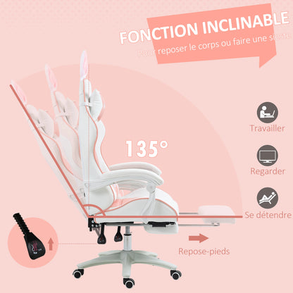 Chair Vinsetto gaming armchair gamer armchair ergonomic desk with lower back, adjustable height, tilt back