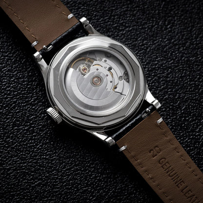 MysteriousCold 38mm Genuine Men's Mechanical Watch 2824 Movement Sapphire 100M Waterproof Leather Business Watches reloj hombre
