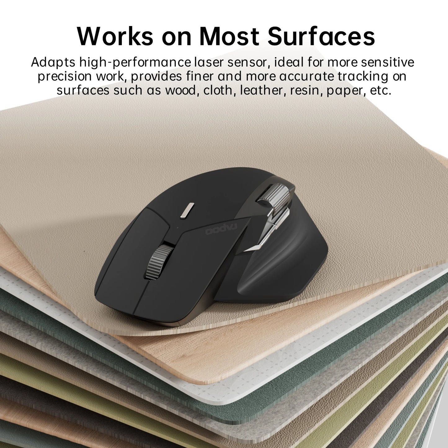 Bezprzewodowa, ergonomiczna mysz Rapoo MT760L/MT760M Multi-mode, akumulatorowa, 4000 DPI, obsługa do 4 urządzeń, Bluetooth