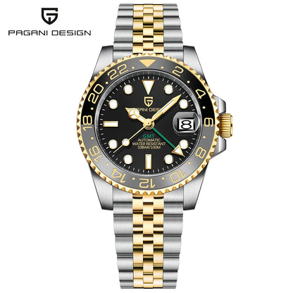 Montre automatique PAGANI DESIGN GMT 1662, montre-bracelet pour homme de 40 mm, étanche jusqu'à 100 m, montres-bracelets mécaniques pour homme Cloc