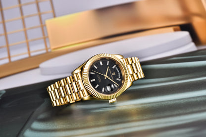 PAGANI DESIGN 2026 New Rose Gold Blue DD40 Luxury Automatic Watch Men Mechanical Wristwatch Mens Sapphire glass Waterproof Watch