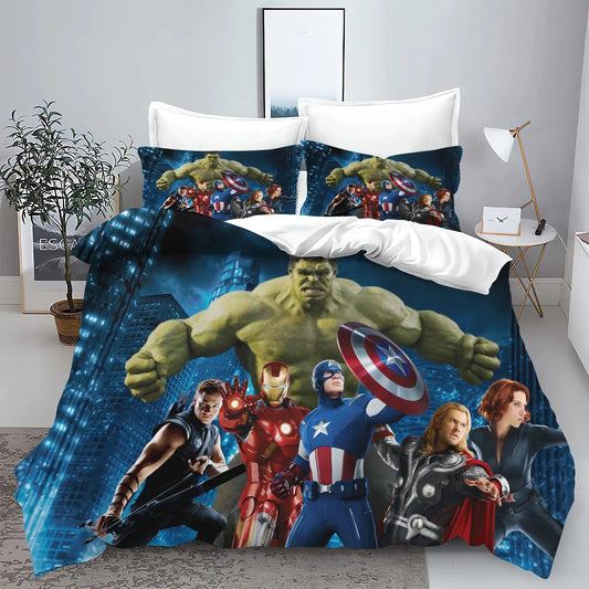 The Avengers helden-dekbedovertrek met kussensloop, beddengoedset voor volwassenen, jongens en meisjes, slaapkamerdecoratie voor kinderen, eenpersoons, tweepersoons, groot formaat