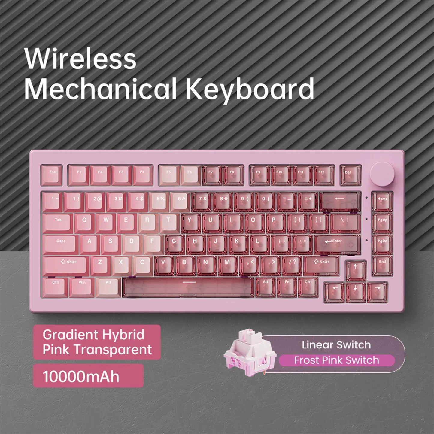 Akko 5075 V3 75% Mechanical Keyboard 8000/10000mAh 2.4GHz Wireless/Wired Type-C/BT 5.0 Hot Swap RGB Gasket for Gaming Typing