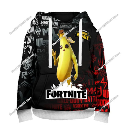 Παιδικές μπλούζες με κουκούλα Fortnite Cartoon, casual φούτερ με κουκούλα για το φθινόπωρο, ανδρικά μαλακά φούτερ με τσέπη, φαρδιές ανδρικές μπλούζες με μακριά μανίκια