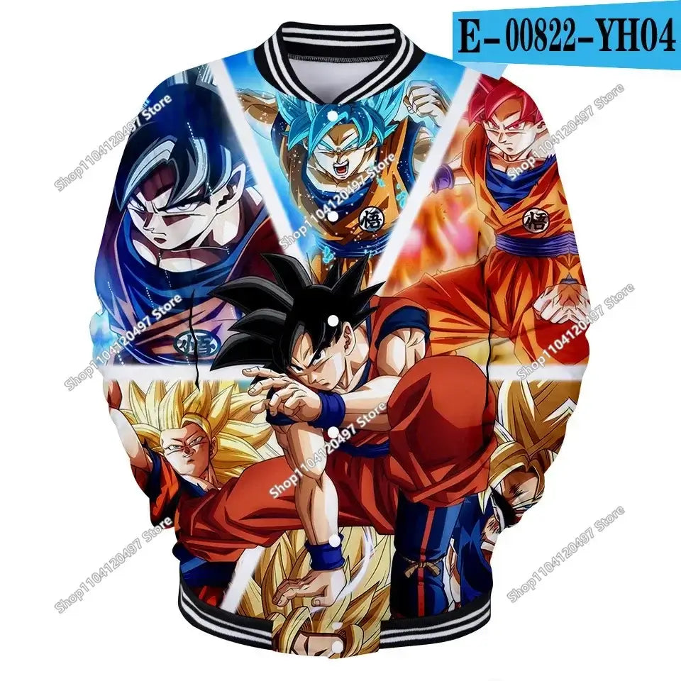 Dragon Ball Goku Kanji Symbol Men Zipper Hoodie Cartoon Japan Anime Women Sweatshirt 2025 New Fashion Children Jackets Coat, produit gaming premium Fraquane