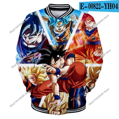 Dragon Ball Goku Kanji Symbol Men Zipper Hoodie Cartoon Japan Anime Women Sweatshirt 2025 New Fashion Children Jackets Coat, produit gaming premium Fraquane