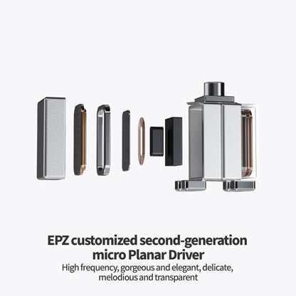 EPZ P50 1DD+2BA+2Planar Hybrid Drivers HiFi IEM 3.5/4.4 L-Shaped Replaceable Plug 6N Single Crystal Copper Silver-Plated Cable