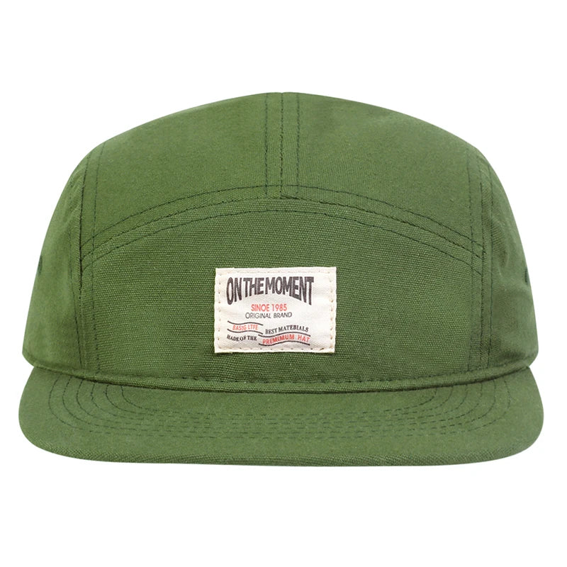 ON THE MOMENT Cotton 5 Panel Baseball Cap Snapback Caps Bone Gorras Hombre Originales Hip Hop Hats For Men Women Adjustable