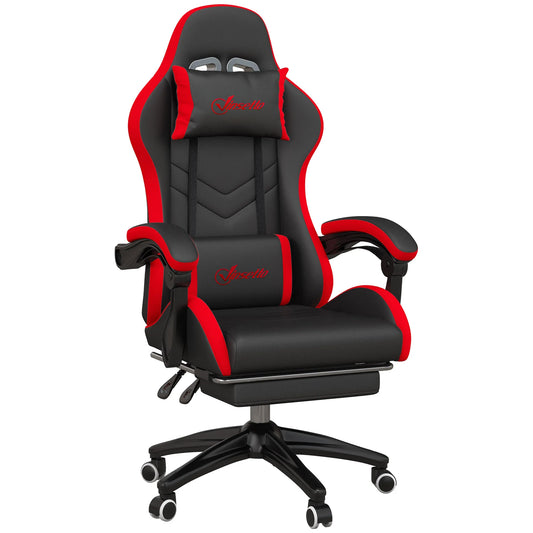 Vinsetto Ergonomic Gaming Chair Racing Style PU Leather Reclining Chair with Lumbar Support, Footrest, Headrest & Adjustable Height