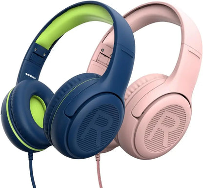 Awatrue Kids Headphones with Microphone, Safe Volume Limited Wired Kids Headphones for School, Toddler & Children, Comfortable Stereo Headset for Learning, Travel & Gaming