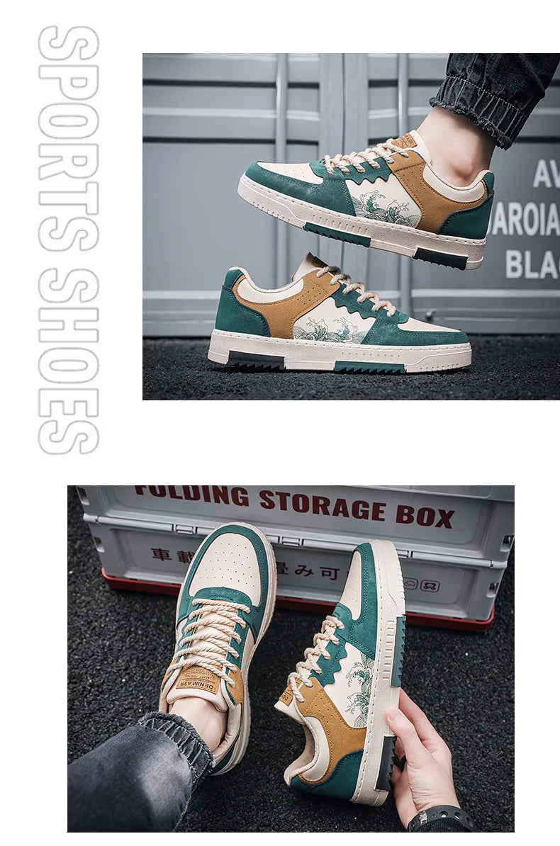 Pantofi casual noi de toamnă pentru bărbați, pantofi plat, respirabili, pentru exterior, adidași cu șireturi la modă, pantofi sport confortabili și la modă pentru bărbați, Zapatillas