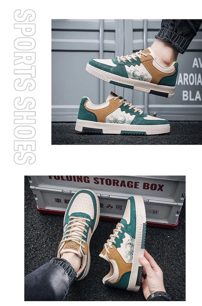 Pantofi casual noi de toamnă pentru bărbați, pantofi plat, respirabili, pentru exterior, adidași cu șireturi la modă, pantofi sport confortabili și la modă pentru bărbați, Zapatillas