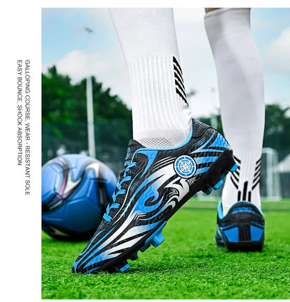 Scarpe da calcio originali da uomo, scarpe da allenamento, scarpe da calcio per bambini antiscivolo da esterno con tacchetti lunghi, scarpe da futsal da uomo, taglie 32-45