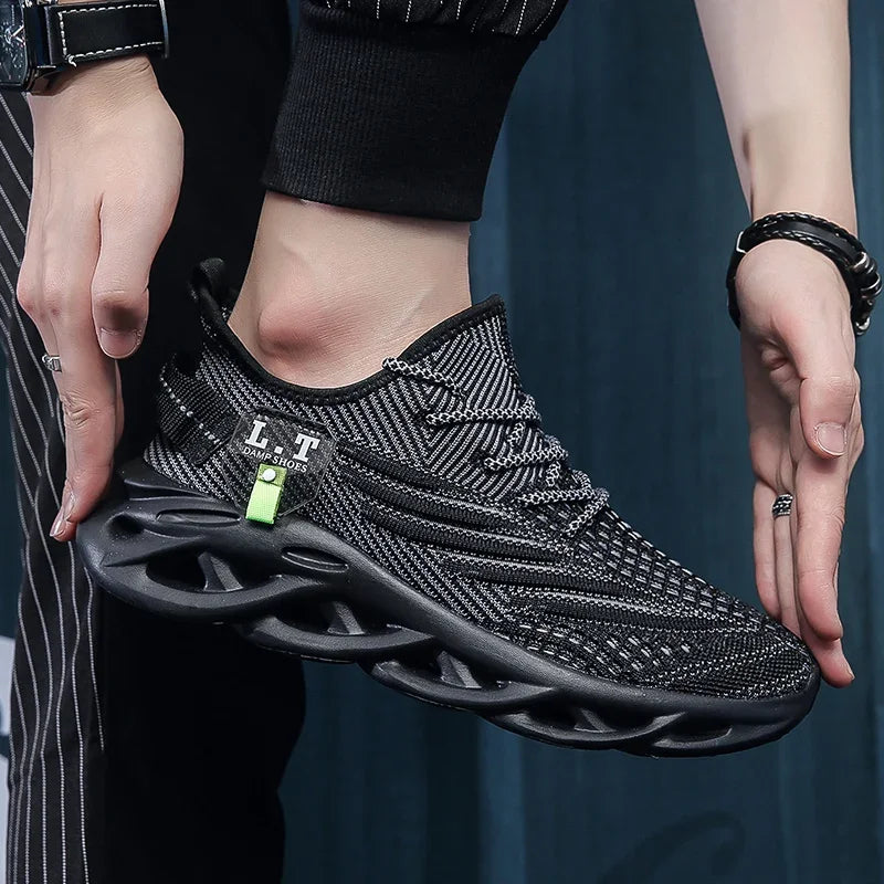 YRZL muške sportske crne tenisice za trčanje i jogging, ležerne outdoor tenisice od prozračne mrežice, ženske lagane crne tenisice za tenis s amortizacijom κρα κρα