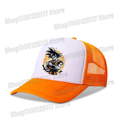 Dragon Ball Baseballkappe, Anime-Bedruckte Kappen, atmungsaktive Schirmmütze, Cartoon, Goku, Sommersport, Snapback, Mesh-Sonnenhut, Geschenk für Kinder