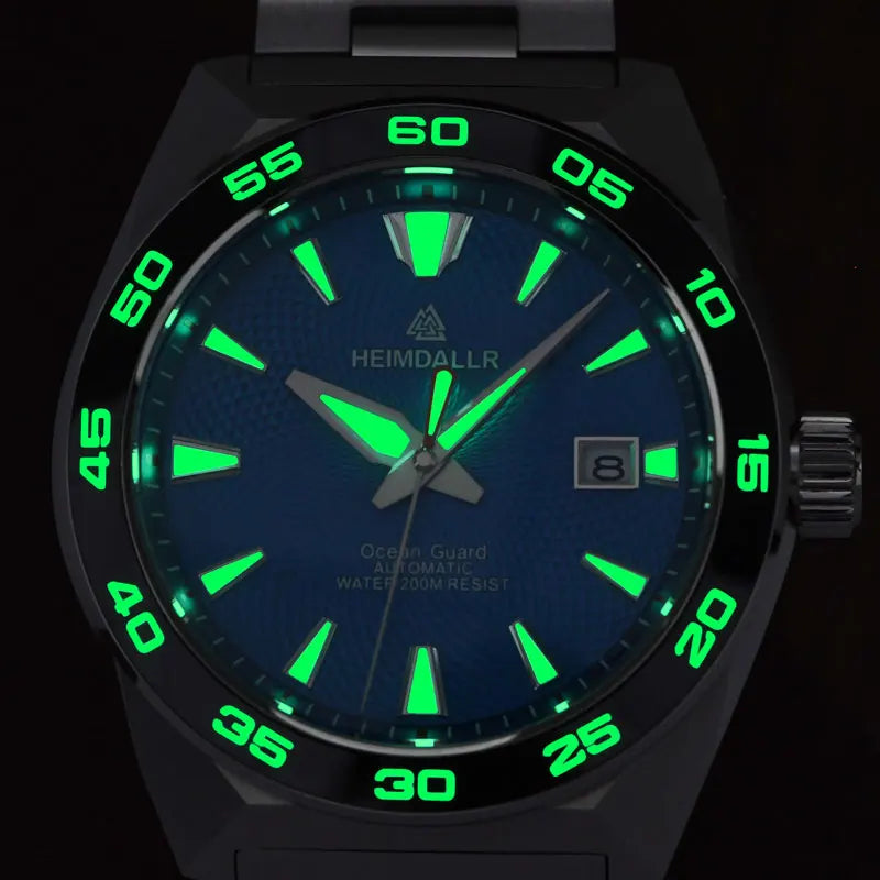 Heimdallr Monster GS Diver Men's Watch 43mm Blue Dial Sapphire Ceramic Bezel NH35 Automatic Movement Stainless Bracelet 20Bar