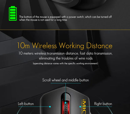 Silent 2.4G USB Wireless Mouse Battery Style Optical Tracking Computer Mice Receiver Soundless Mice For Office Laptop Ipad Mac