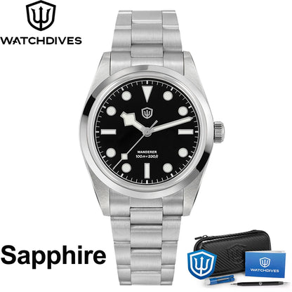 Watchdives WD1016 V3 Watch 37mm VH31 Sweep Quartz Movemet Stainless Steel Watch Waterproof Luminous Sapphire Men Wristwatch
