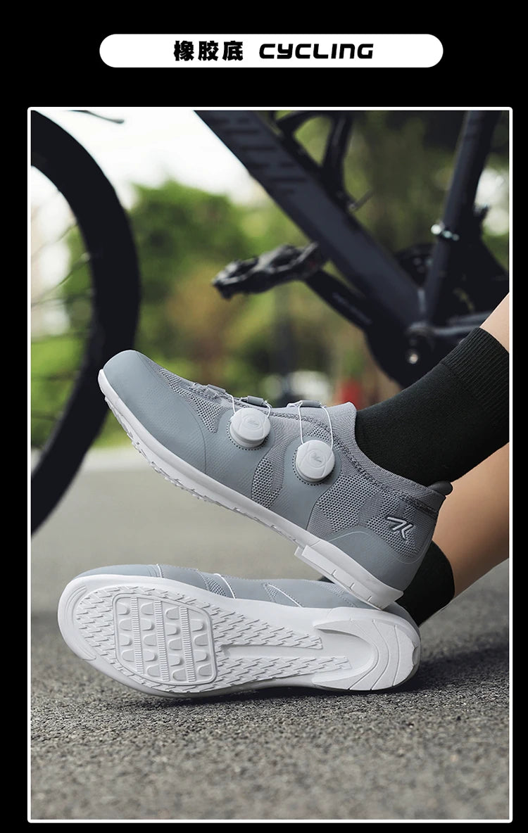 Cyklistické boty na silniční kolo, unisex, HsYixin, prodyšné, se samozamykacím systémem SPD, protiskluzové, závodní boty na silniční kolo, ploché, MTB, cyklistické tenisky