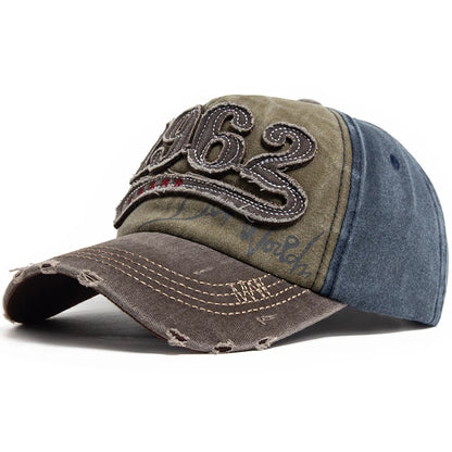 Fashion Vintage Washed Cotton Baseball Cap Men Digit 1962 Embroidery Snapback Spring Autumn Women Hat Visor Hip Hop Caps