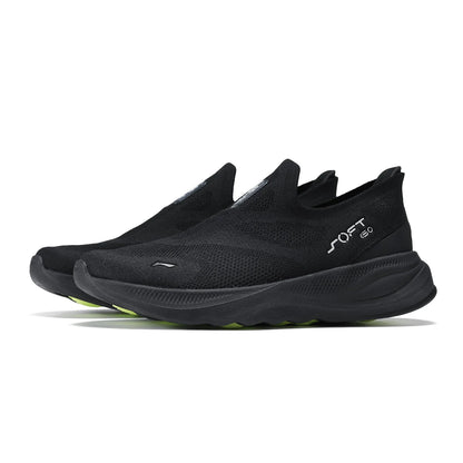 Li-Ning SOFT GO 2 KNIT slip-on wandelschoenen voor heren, casual, dempend, comfortabel en stabiel, LiNing mesh joggingsneakers voor dagelijks sporten AGLV017