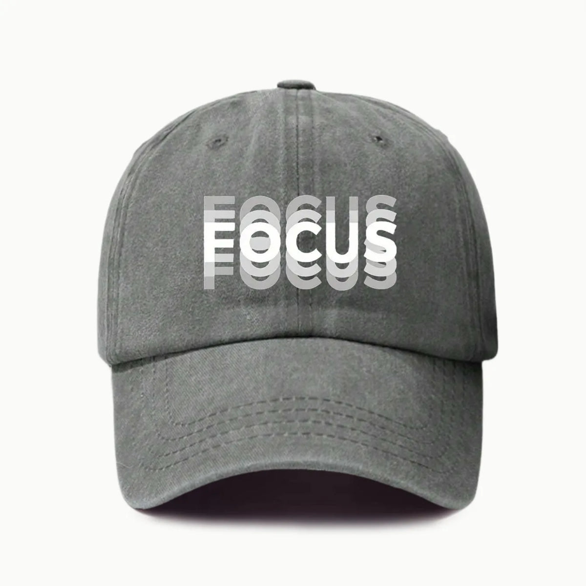 FOCUS Baseballkappe aus gewaschener Baumwolle mit Aufdruck, verstellbar, im klassischen Stil, Sport-Duckbill-Kappe für Damen und Herren