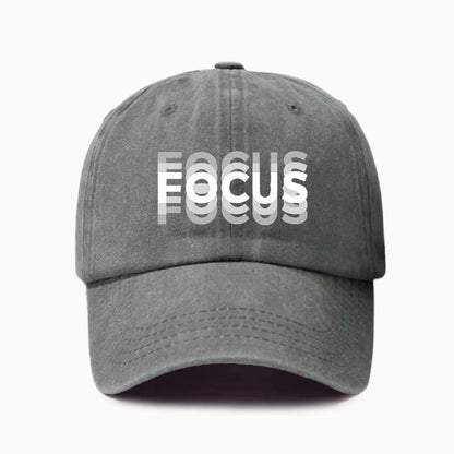 FOCUS Baseballkappe aus gewaschener Baumwolle mit Aufdruck, verstellbar, im klassischen Stil, Sport-Duckbill-Kappe für Damen und Herren
