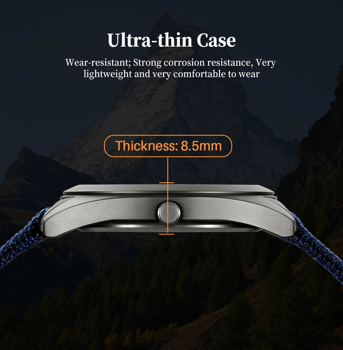 BERNY Titanium Watches for Men Date Week Calendar Sapphire Quartz Watch 38mm Super Luminous Men's Wristwatch 10ATM Lightweight