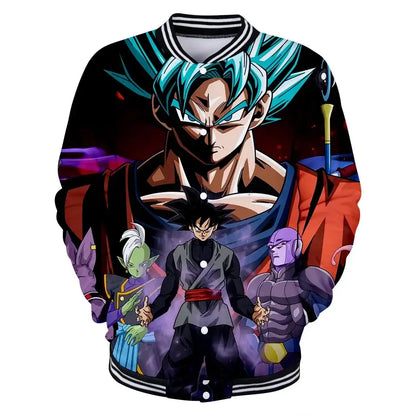 Produit gaming premium Fraquane, Dragon Ball Goku Kanji Symbol Men Zipper Hoodie Cartoon Japan Anime Women Sweatshirt 2025 New Fashion Children Jackets Coat