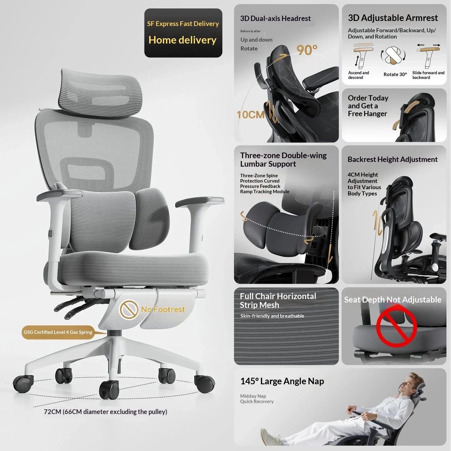 Modern Gaming Chair Racing Style Ergonomic Computer Chair Headrest Footrest Office Chair Silla Ergonomíca Gamer Furniture