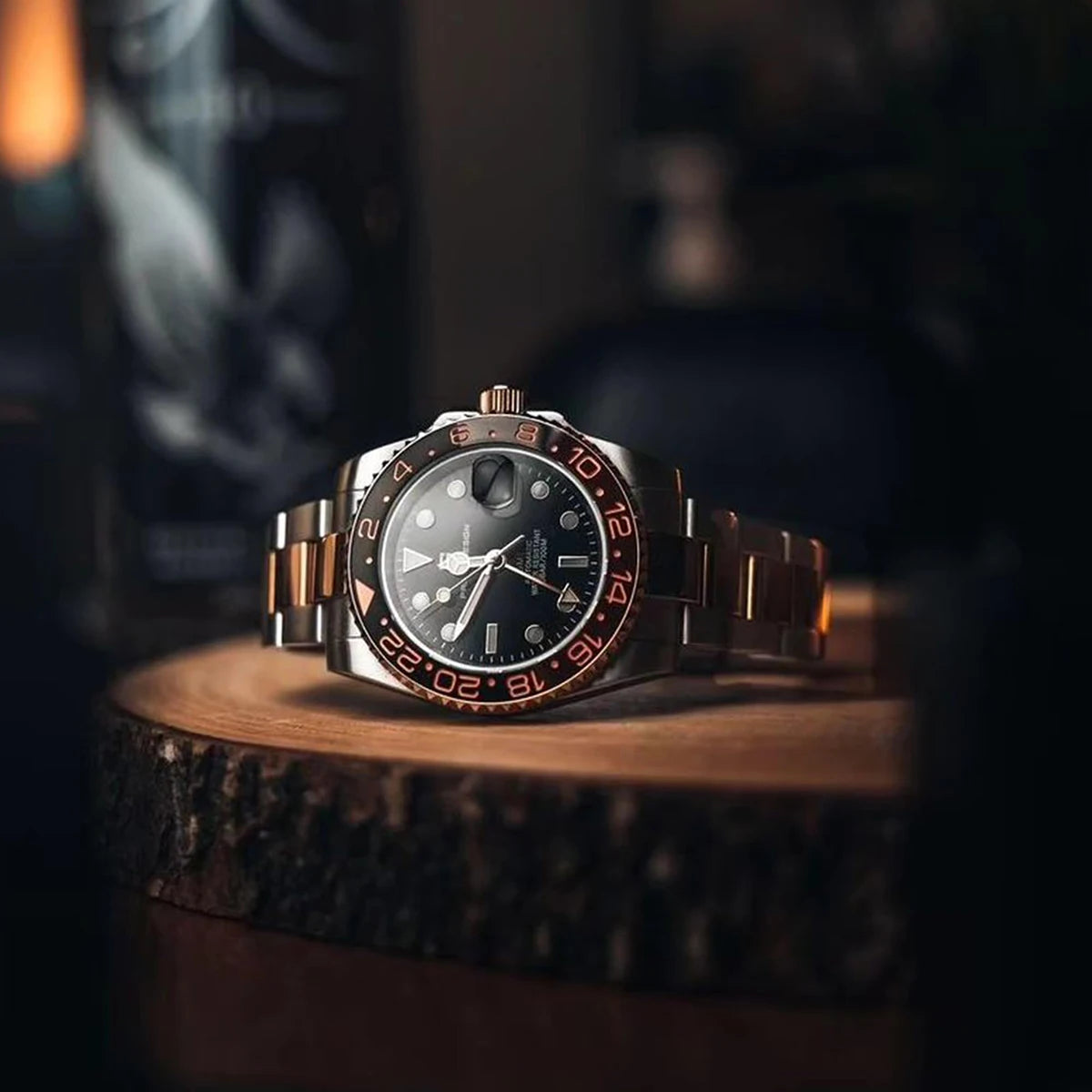 Montre automatique PAGANI DESIGN GMT 1662, montre-bracelet pour homme de 40 mm, étanche jusqu'à 100 m, montres-bracelets mécaniques pour homme Cloc