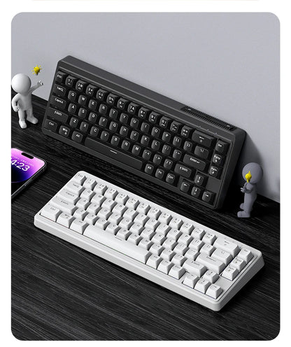 FREEWOLF M68SE 68 key wired mini keyboard, designed ergonomically, dazzling lights and compatible with multiple systems