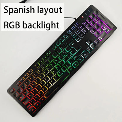 Spanish/French (AZERT)/Russian/Arabic/German keyboard layout Backlit wired Desktop Gaming Keyboard For Desktop Computer office