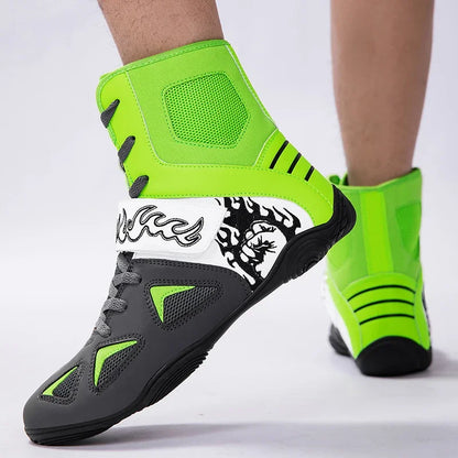 2026 Professional Boxing Shoes Big Size Wrestling Shoes Lightweight Outdoor Male Gym Training Sneakers White Red Man