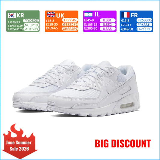 Nike Air Max 90 Men's Running Shoes Air Max Cushioning Classic Retro Style Lightweight Comfort for Daily Training CN8490-100
