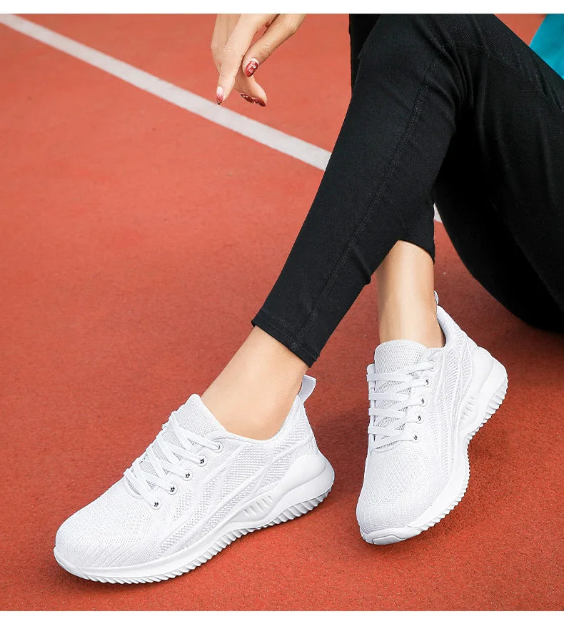 Zapatillas de running para mujer, zapatillas deportivas informales transpirables, ligeras, para gimnasio y deporte al aire libre, cómodas