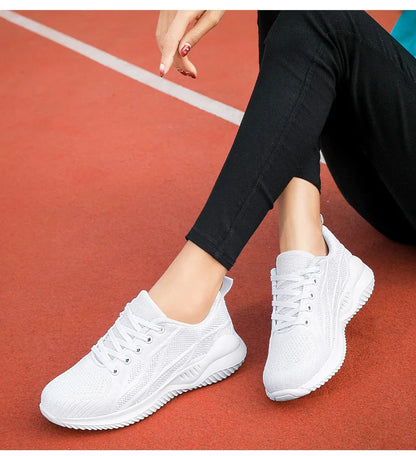 Zapatillas de running para mujer, zapatillas deportivas informales transpirables, ligeras, para gimnasio y deporte al aire libre, cómodas