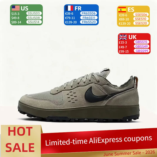 Nike C1TY Round-Toe Fashionable, Comfortable, Non-Slip, Durable Low-Top Casual Shoes (Unisex) - Brown and Green FZ3863-300