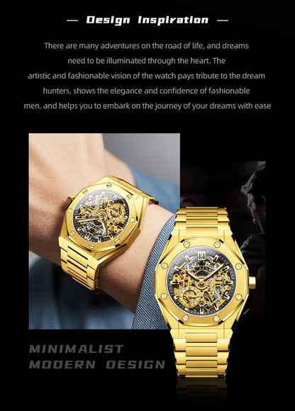 OLEVS 6669 Fully hollow men's watch luxury automatic mechanical watch men's 30M waterproof Man Wristwatches