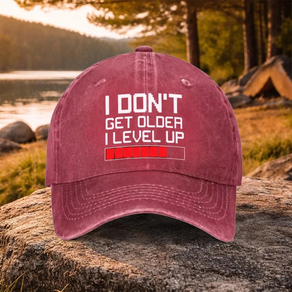 Gamer Level Up Geburtstag-Baseballkappe aus gewaschener Baumwolle, verstellbare Outdoor-Trucker-Kappe
