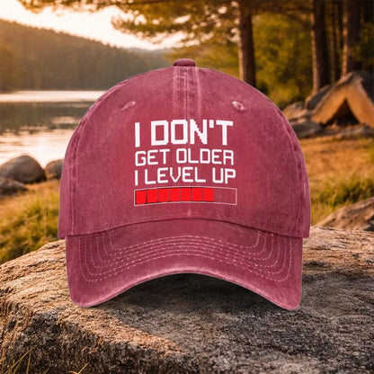 Gamer Level Up Geburtstag-Baseballkappe aus gewaschener Baumwolle, verstellbare Outdoor-Trucker-Kappe