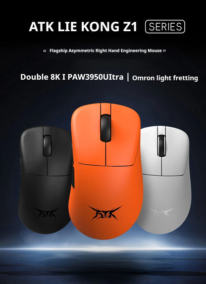 ATK Z1 Pro Max Ultra Wireless Gaming Mouse Customized Foot PAW3950 Ultra Smart Speed Wireless 8k Polling Rate 0.39ms Low Latency