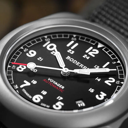 Boderry Field Watch VOYAGER Mens Watches 100M Waterproof Titanium Automatic Luminous For Seiko Movement Wristwatch