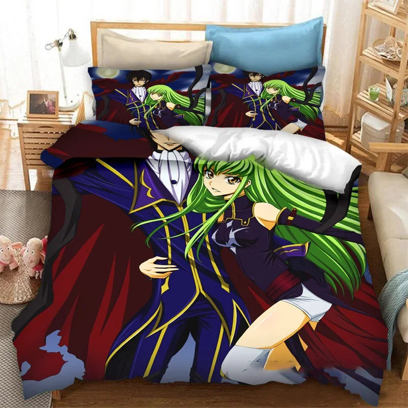 Fashion 3D Printed Anime Code Geass Duvet Cover 2/3pcs Bedding Set Double Twin Full Queen King Adult Kids Bedclothes Quilt Cover