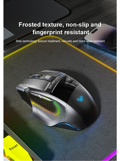 AULA SC550 žaidimų pelė, 2.4G belaidė makro pelė su RGB apšvietimu, ergonomiško dizaino e. sporto pelė, PC priedai