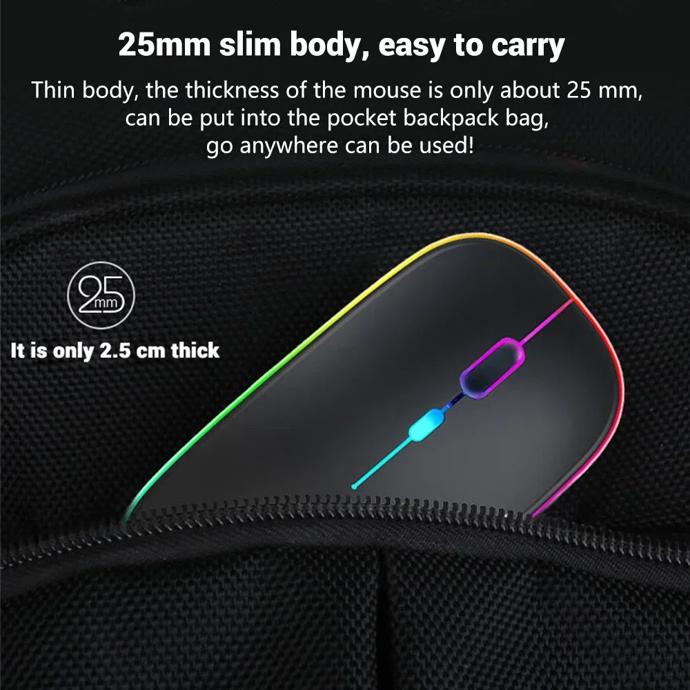 Wireless Mouse Rechargeable Dual Modes Bluetooth-compatible 2.4G USB Computer Mice For Laptop iPad Tablet Notebook Gaming Mouse