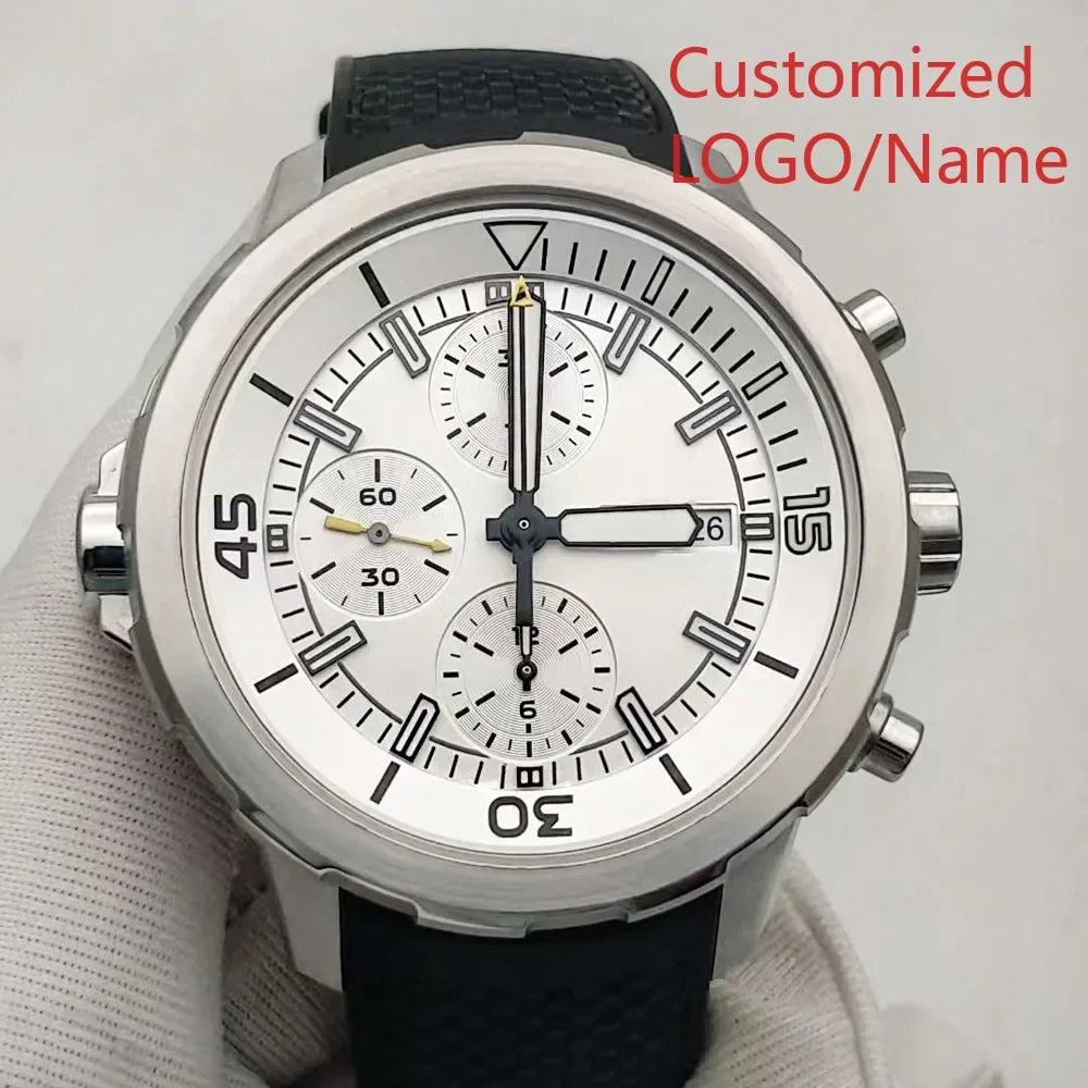 A11 Store Customized Watch  Men Chronograph Watch Aquatimer Watches Multifunctional Stainless Steel Black Blue Rubber