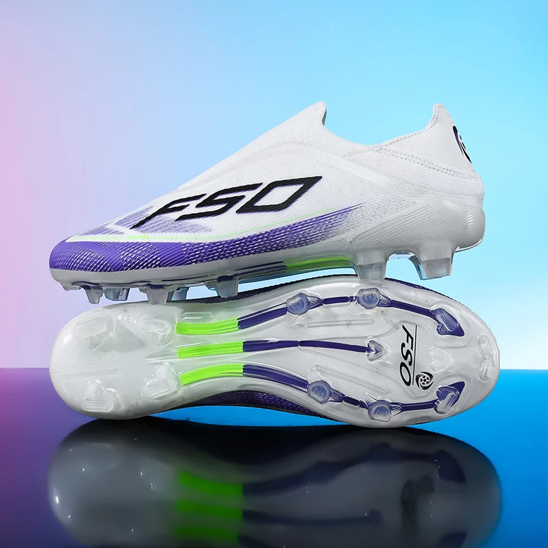 Botas de fútbol para hombre, antideslizantes, para niños, para exterior, zapatillas de fútbol superventas, para partido sobre césped, de alta calidad, con tacos, de caña alta y ligeras