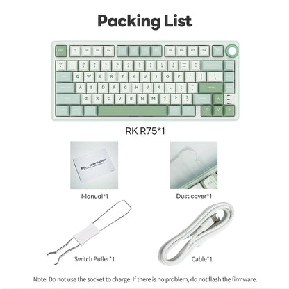 Royal Kludge RK R75 Brazilian Mechanical Keyboard Gasket Wired Gamer Keyboard Hot-swappable 80 Keys RGB Backlit MDA PBT Keycaps